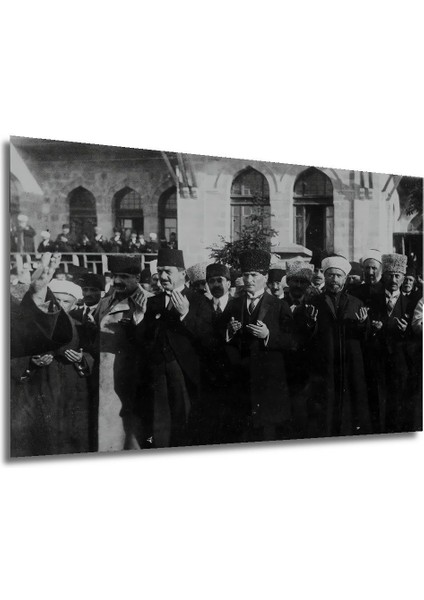 Dekoratif Yatay Dua Eden Atatürk Duvar Tablo Ahşap Dikdörtgen Tablo indirimleri