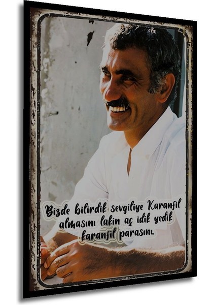 Dekoratif Tablo Yılmaz Güney Retro Ahşap Poster Çerçeve Görünümlü Dikey Duvar Dekorasyon Tablosu fırsatları