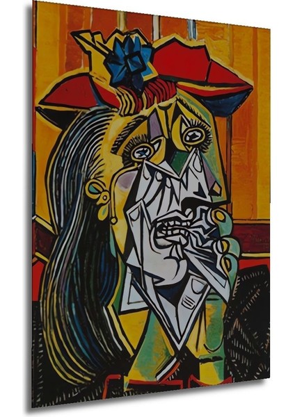 Picasso Ağlayan Kadın Yağlı Boya Görünümlü Reprodüksiyon Ahşap Tablo Çerçeve Görünümlü Duvar Tablo indirimleri