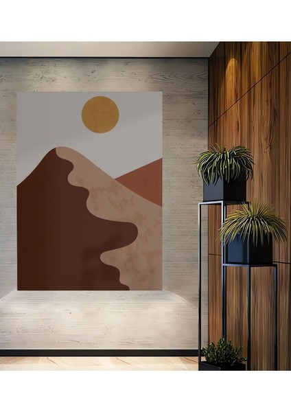 Ahşap Tablo Soyut Sanat ve Bohem Tarzı Çerçeve Görünümlü Dikey Duvar Tablo
