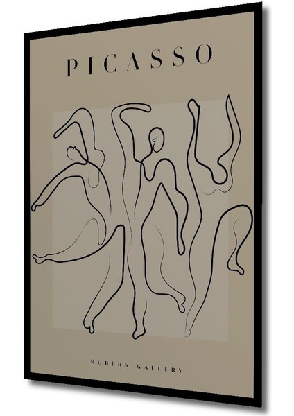 Ahşap Picasso Modern Gallery Soyut Artwork Collection Tablo Çerçeve Görünümlü Dikey Duvar Tablo
