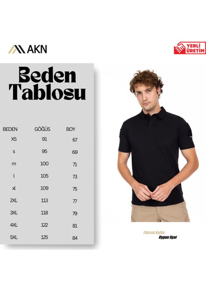 Akıncılar Outdoor 708 Kısa Kol Polo Yaka Taktik T-Shirt - Bej