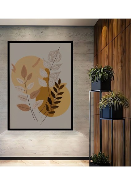 Dekoratif Ahşap Tablo Bohem Çiçek Dekoratif Çerçeve Görünümlü Dikey Duvar Dekorasyon Tablosu
