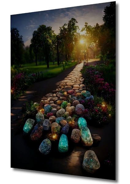 Dekoratif Dikey Taşlı Orman Duvar Tablo Ahşap Dikdörtgen Tablo fırsatları