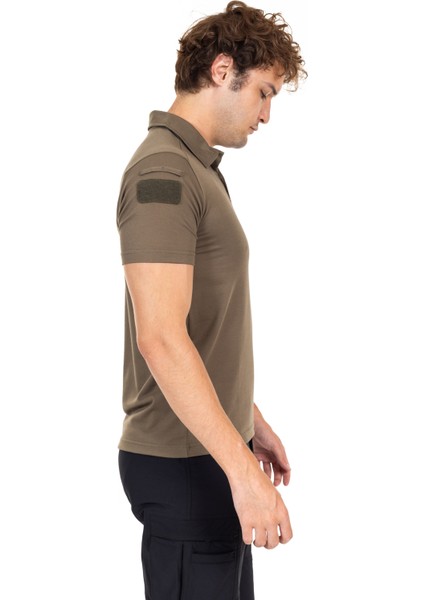708 Kısa Kol Polo Yaka Taktik T-Shirt - Haki fiyatları