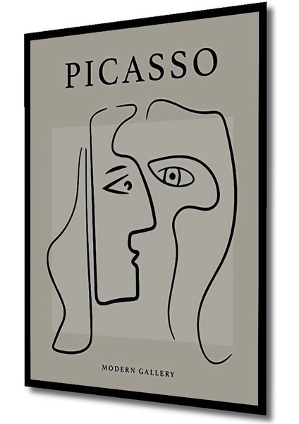 Dekoratif Ahşap Bohem Serisi - Picasso 04 Tablo Çerçeve Görünümlü Dikey Duvar Dekorasyon Tablosu