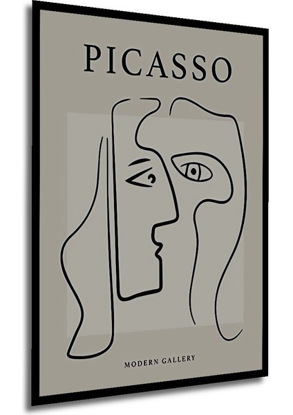 Dekoratif Ahşap Bohem Serisi - Picasso 04 Tablo Çerçeve Görünümlü Dikey Duvar Dekorasyon Tablosu