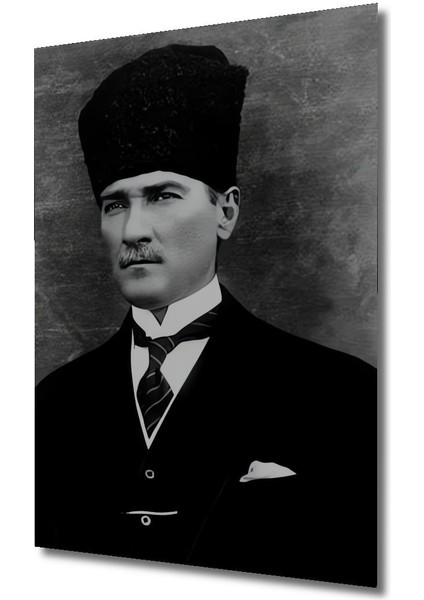 Dekoratif Dikey Siyah Beyaz Atatürk Duvar Tablo Ahşap Dikdörtgen Tablo fırsatları
