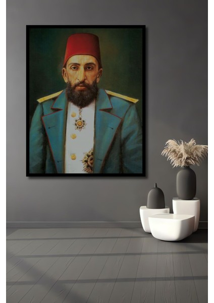 Dekoratif Dikey Sultan Abdulhamid Duvar Tablo Ahşap Dikdörtgen Tablo fiyatları