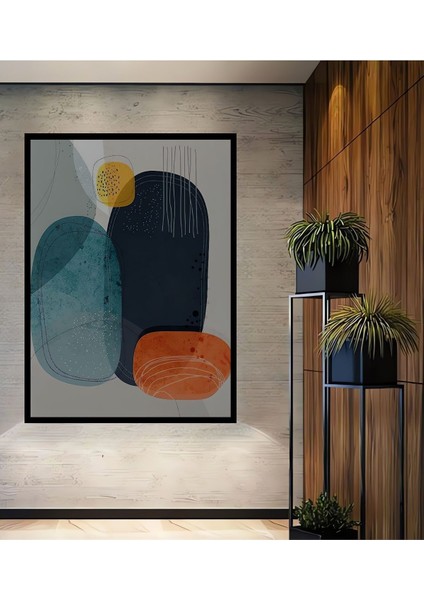Dekoratif Ahşap Modern Tablo Çerçeve Görünümlü Dikey Duvar Dekorasyon Tablosu