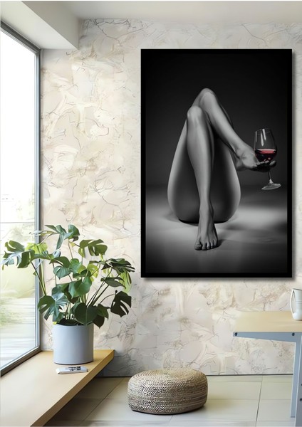 Dekoratif Ahşap Tablo Çerçeve Görünümlü Dikey Duvar Dekorasyon Tablosu