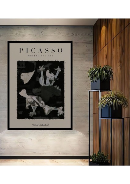 Ahşap Picasso Modern Gallery Soyut Artwork Collection Tablo Çerçeve Görünümlü Dikey Duvar Tablo