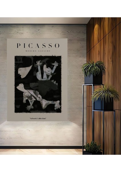 Ahşap Picasso Modern Gallery Soyut Artwork Collection Tablo Çerçeve Görünümlü Dikey Duvar Tablo