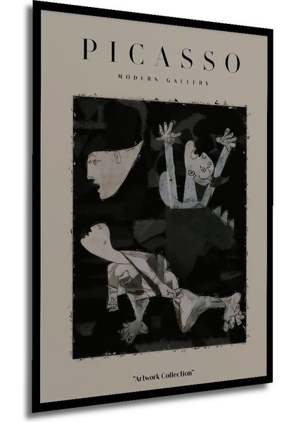 Ahşap Picasso Modern Gallery Soyut Artwork Collection Tablo Çerçeve Görünümlü Dikey Duvar Tablo