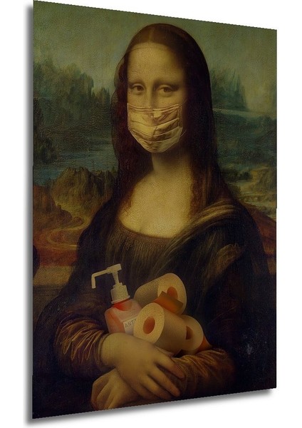 Mona Lisa Soyut Ahşap Tablo Tablolar Çerçeve Görünümlü Dikey Duvar Dekorasyon Tablosu indirimleri