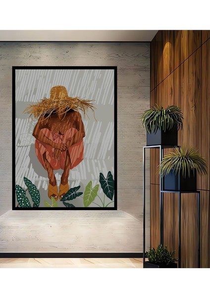 Dekoratif Bohem Vacay Tablo Ahşap Poster Dekoratif Çerçeve Görünümlü Dikey Duvar Dekorasyon Tablosu