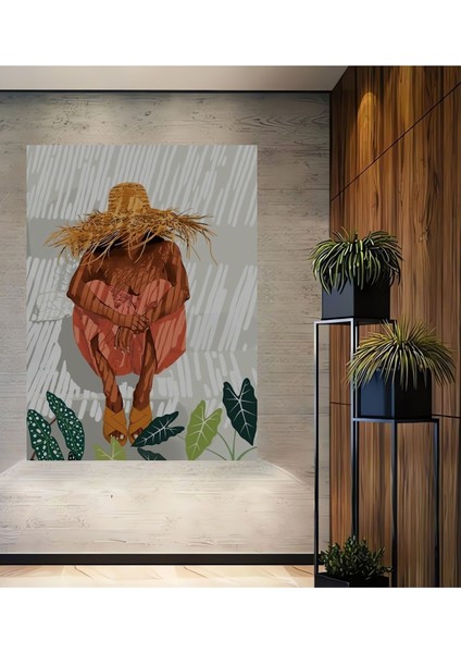 Dekoratif Bohem Vacay Tablo Ahşap Poster Dekoratif Çerçeve Görünümlü Dikey Duvar Dekorasyon Tablosu