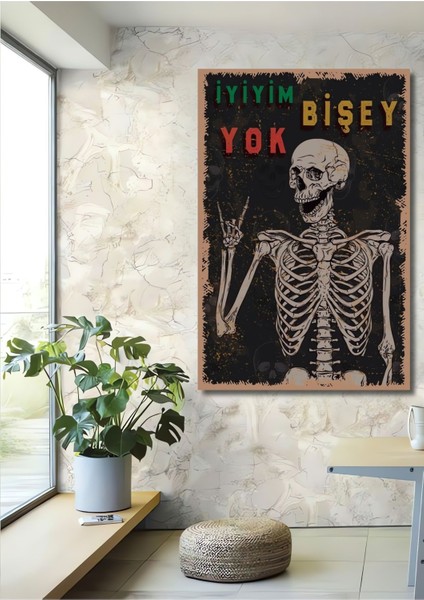 Tablo Cafe Ev Dekorasyon Güzel Sözler Retro / A + Kalite Çerçeve Görünümlü Dikey Duvar Tablo