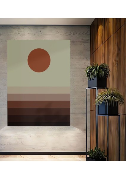 Ahşap Tablo Soyut Sanat ve Bohem Tarzı Çerçeve Görünümlü Dikey Duvar Tablo
