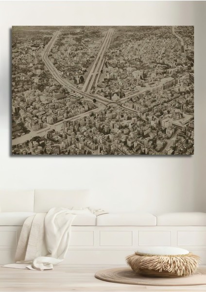 Dekoratif Yatay Istanbul Kuş Bakışı Duvar Tablo Ahşap Dikdörtgen Tablo fiyatları