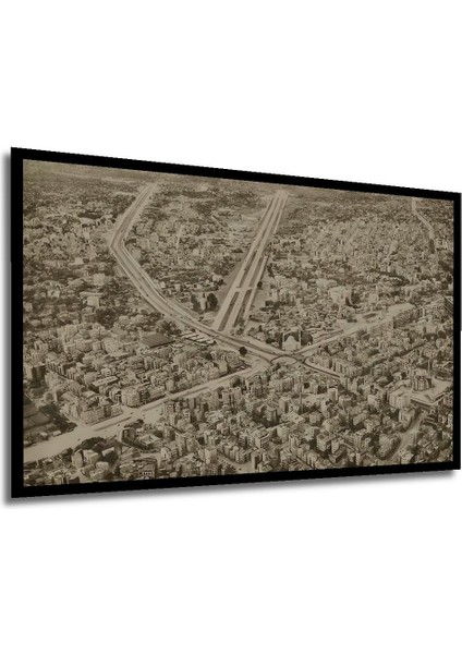 Dekoratif Yatay Istanbul Kuş Bakışı Duvar Tablo Ahşap Dikdörtgen Tablo fırsatları