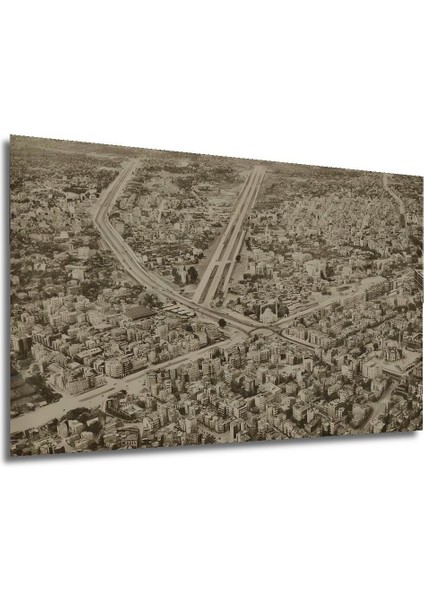 Dekoratif Yatay Istanbul Kuş Bakışı Duvar Tablo Ahşap Dikdörtgen Tablo indirimleri