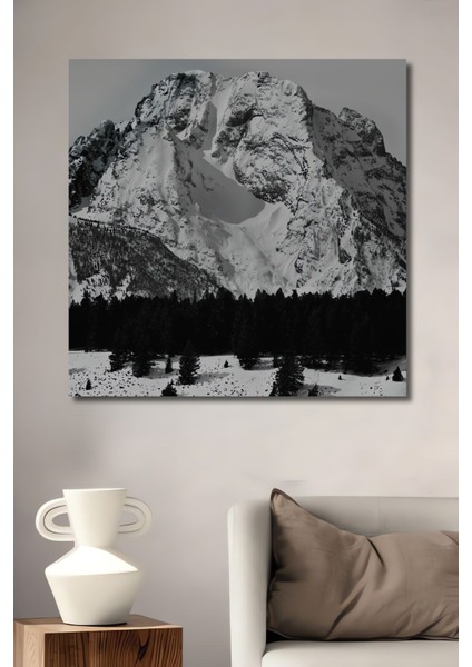 Ahşap Karlı Dağ Manzarası Desenli Mdf Tablo Yüksek Kaliteli Çerçeve Görünümlü Dikey Duvar Tablo fiyatları