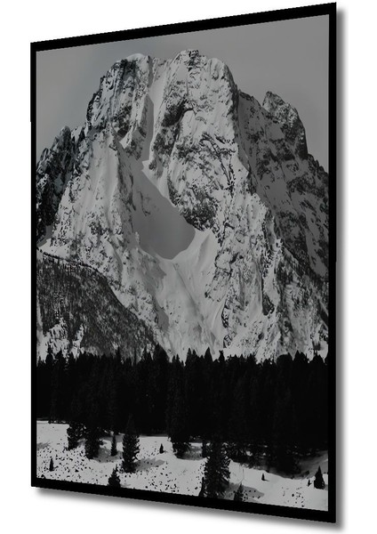 Ahşap Karlı Dağ Manzarası Desenli Mdf Tablo Yüksek Kaliteli Çerçeve Görünümlü Dikey Duvar Tablo modelleri