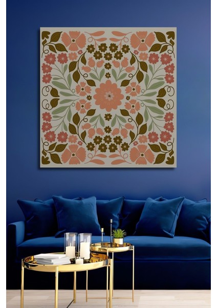 Ahşap Soyut Renkli Desenler Flower Modern Art Tablo Çerçeve Görünümlü Dikey Duvar Dekorasyon Tablosu