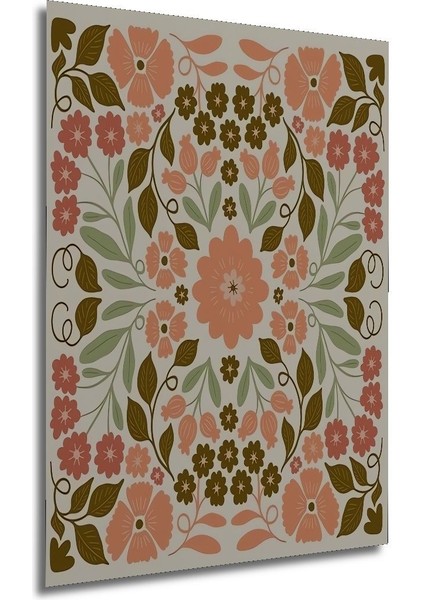 Ahşap Soyut Renkli Desenler Flower Modern Art Tablo Çerçeve Görünümlü Dikey Duvar Dekorasyon Tablosu