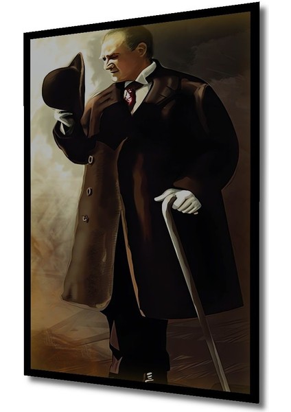 Dekoratif Ahşap Atatürk (Ev,ofis Tabloları) Çerçeve Görünümlü Dikey Duvar Dekorasyon Tablosu modelleri