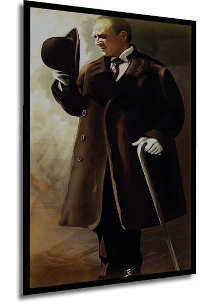 Dekoratif Ahşap Atatürk (Ev,ofis Tabloları) Çerçeve Görünümlü Dikey Duvar Dekorasyon Tablosu fırsatları