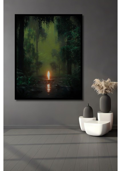 Dekoratif Dikey Ormanın Ruhu Spiritual Modern Sanat Duvar Tablo Ahşap Dikdörtgen Tablo fiyatları