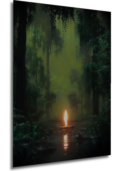 Dekoratif Dikey Ormanın Ruhu Spiritual Modern Sanat Duvar Tablo Ahşap Dikdörtgen Tablo modelleri