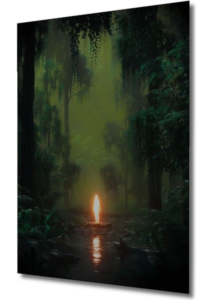 Dekoratif Dikey Ormanın Ruhu Spiritual Modern Sanat Duvar Tablo Ahşap Dikdörtgen Tablo fırsatları