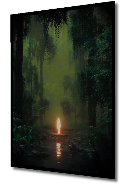 Dekoratif Dikey Ormanın Ruhu Spiritual Modern Sanat Duvar Tablo Ahşap Dikdörtgen Tablo indirimleri