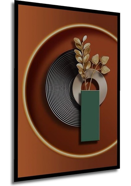 Dekoratif Modern Soyut Dekoratif Vazo Ahşap Tablo Çerçeve Görünümlü Dikey Duvar Dekorasyon Tablosu fırsatları