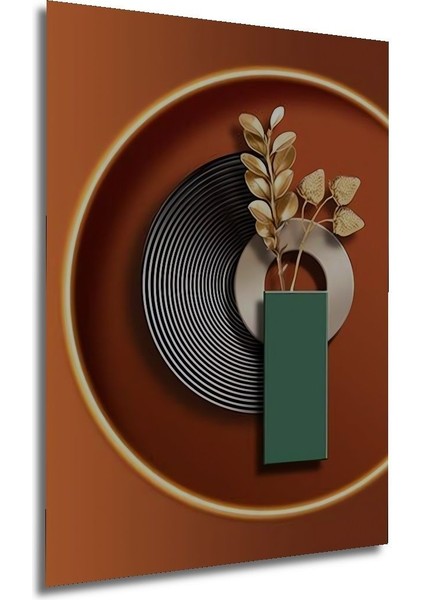 Dekoratif Modern Soyut Dekoratif Vazo Ahşap Tablo Çerçeve Görünümlü Dikey Duvar Dekorasyon Tablosu indirimleri