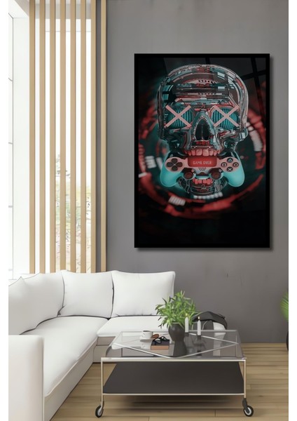 Game Over Yazılı Ahşap Tablo,duvar Dekorasyonu,ev Dekorasyon Ürünleri,ofis Tablo Dikey Duvar Tablo