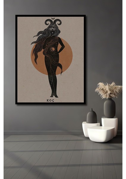 Dekoratif Doğal Ahşap Çerceveli Tablo Seti Çerçeve Görünümlü Dikey Duvar Dekorasyon Tablosu