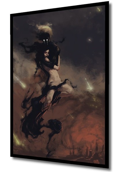 Dekoratif Dikey Sarılan Çift Sürreal Sanat Duvar Tablo Ahşap Dikdörtgen Tablo indirimleri