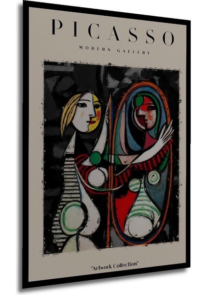 Ahşap Picasso Modern Gallery Soyut Artwork Collection Tablo Çerçeve Görünümlü Dikey Duvar Tablo