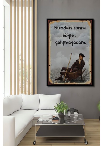 Dekoratif Tablo Kemal Sunal Yeşilçam Retro Çerçeve Görünümlü Dikey Duvar Dekorasyon Tablosu