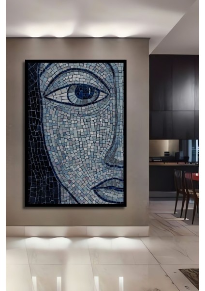 Ahşap Mozaik Yüz Marcel Sanat Elmas Mozaik Tablo Çerçeve Görünümlü Dikey Duvar Dekorasyon Tablosu