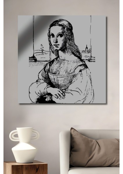 Ahşap Karakalem Mona Lisa Desenli Mdf Tablo Yüksek Kaliteli Çerçeve Görünümlü Dikey Duvar Tablo fiyatları