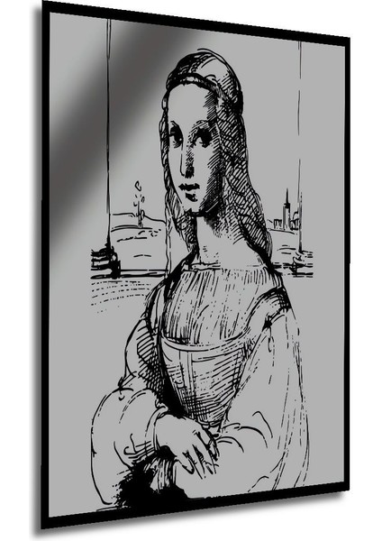 Ahşap Karakalem Mona Lisa Desenli Mdf Tablo Yüksek Kaliteli Çerçeve Görünümlü Dikey Duvar Tablo fırsatları