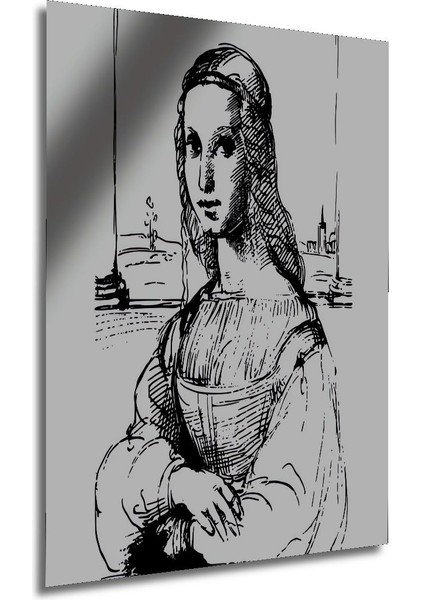 Ahşap Karakalem Mona Lisa Desenli Mdf Tablo Yüksek Kaliteli Çerçeve Görünümlü Dikey Duvar Tablo indirimleri