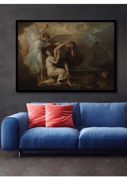 Benjamin West-Adem ve Havva'nın Cennetten KOVULMASI,1791 Ahşap Tablo Yatay Duvar Dekorasyon Tablosu fiyatları