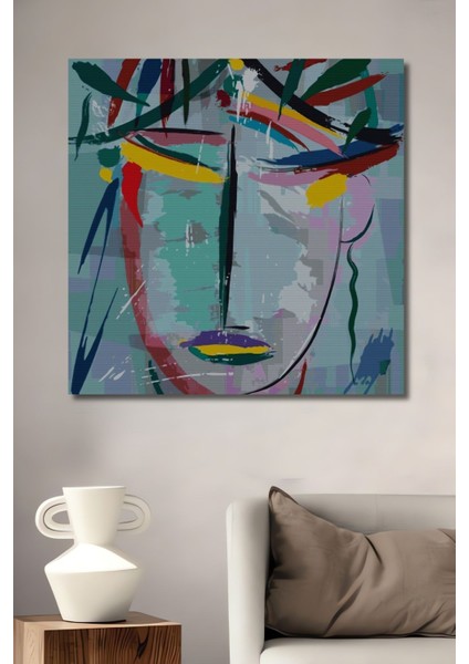 Ahşap Sanat Soyut Yüz Elmas Mozaik Tablo / Hobi / Mozaik Puzzle Çerçeve Görünümlü Dikey Duvar Tablo fiyatları