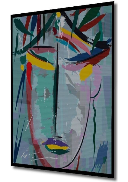 Ahşap Sanat Soyut Yüz Elmas Mozaik Tablo / Hobi / Mozaik Puzzle Çerçeve Görünümlü Dikey Duvar Tablo modelleri